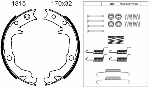 Brake Shoe Set, parking brake (01815K)