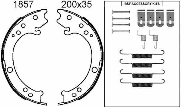 Brake Shoe Set, parking brake (01857K)