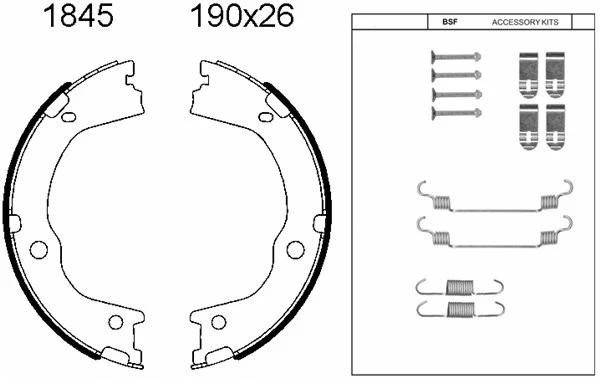 Brake Shoe Set, parking brake (01845K)