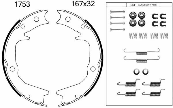 Brake Shoe Set, parking brake (01753K)