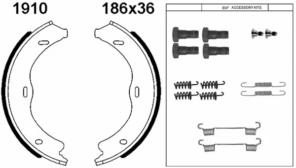 Brake Shoe Set, parking brake (01910K)
