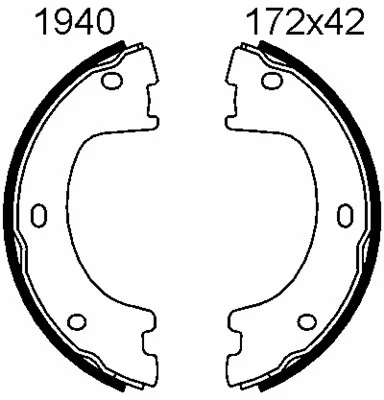 Brake Shoe Set, parking brake (01940)