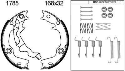 Brake Shoe Set, parking brake (01785K)