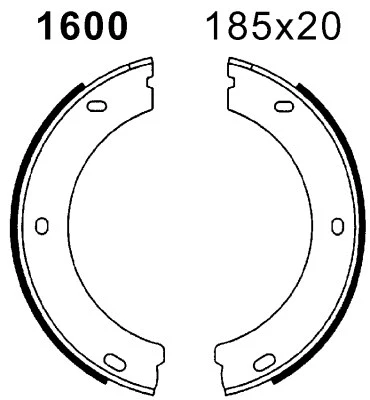 Brake Shoe Set, parking brake (01600)