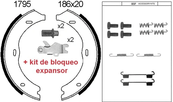 Brake Shoe Set, parking brake (01795KC)