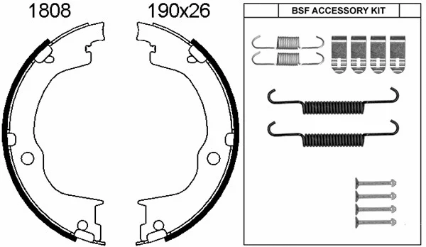 Brake Shoe Set, parking brake (01808K)