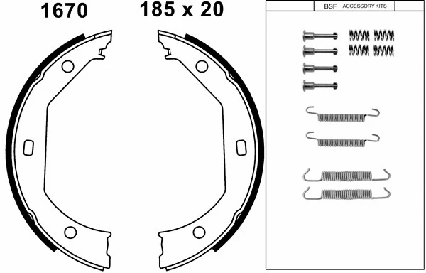 Brake Shoe Set, parking brake (01670K)