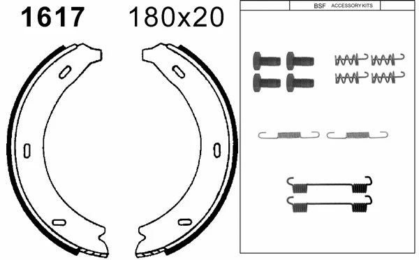 Brake Shoe Set, parking brake (01617K)