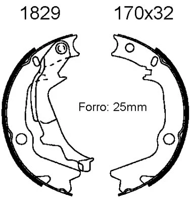 Brake Shoe Set, parking brake (01829)