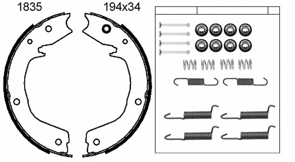 Brake Shoe Set, parking brake (01835K)