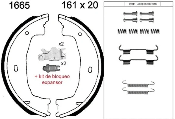 Brake Shoe Set, parking brake (01665KC)