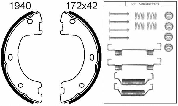 Brake Shoe Set, parking brake (01940K)