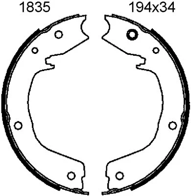 Brake Shoe Set, parking brake (01835)