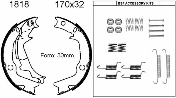 Brake Shoe Set, parking brake (01818K)
