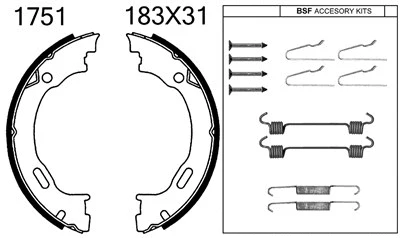 Brake Shoe Set, parking brake (01751K)