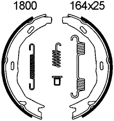 Brake Shoe Set, parking brake (01800)