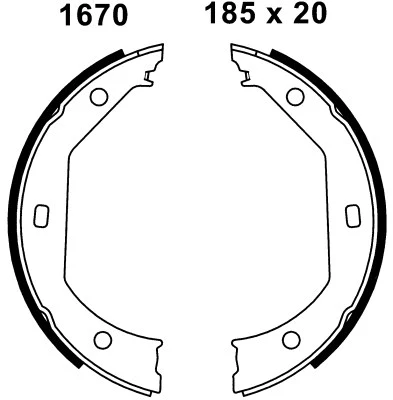 Brake Shoe Set, parking brake (01670)