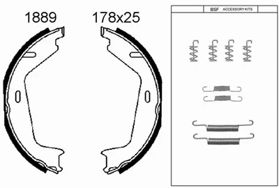 Brake Shoe Set, parking brake (01889K)