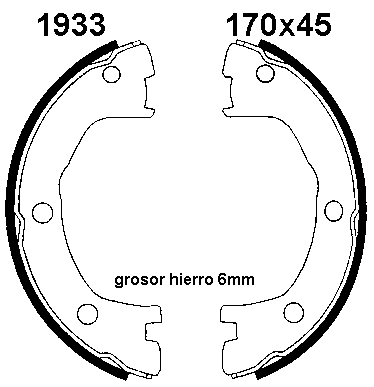 Brake Shoe Set, parking brake (01933)