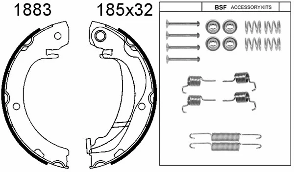 Brake Shoe Set, parking brake (01883K)
