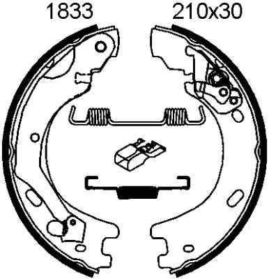 Brake Shoe Set, parking brake (01833)