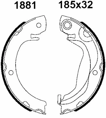 Brake Shoe Set, parking brake (01881)