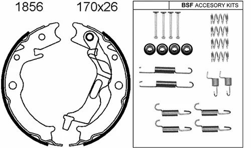 Brake Shoe Set, parking brake (01856K)