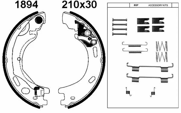 Brake Shoe Set, parking brake (01894K)