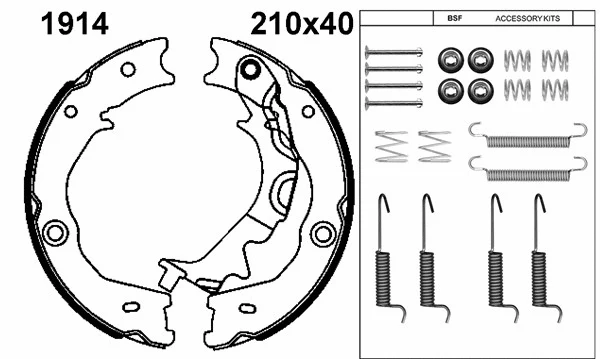 Brake Shoe Set, parking brake (01914K)