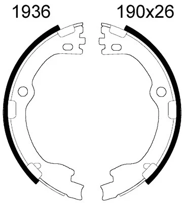 Brake Shoe Set, parking brake (01936)