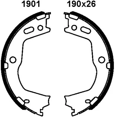Brake Shoe Set, parking brake (01901)