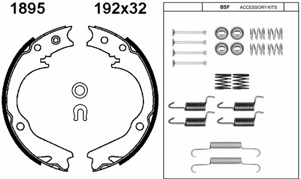Brake Shoe Set, parking brake (01895K)
