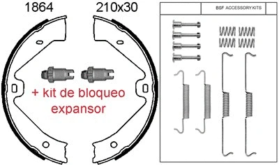 Brake Shoe Set, parking brake (01864KC)
