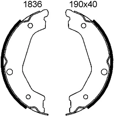 Brake Shoe Set, parking brake (01836)