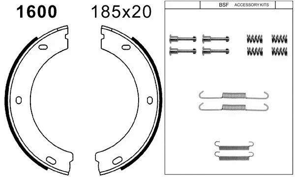 Brake Shoe Set, parking brake (01600K)
