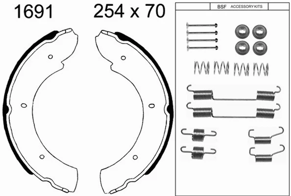 Brake Shoe Set, parking brake (01691K)