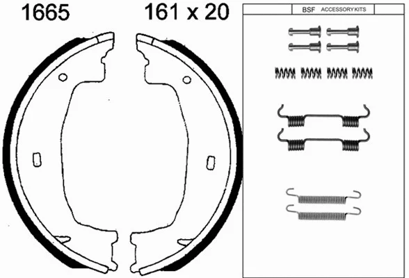 Brake Shoe Set, parking brake (01665K)
