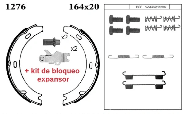 Brake Shoe Set, parking brake (01276KC)
