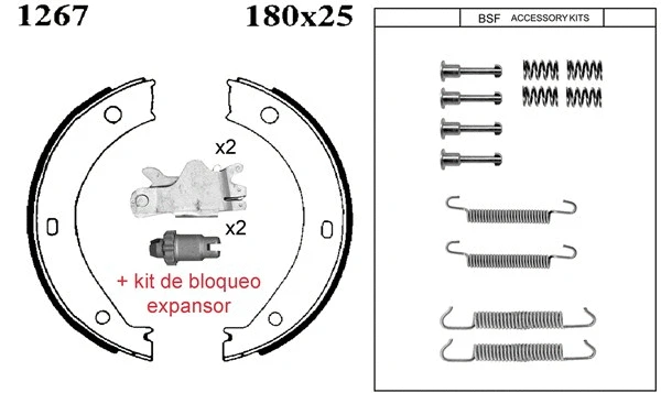 Brake Shoe Set, parking brake (01267KD)