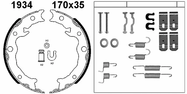 Brake Shoe Set, parking brake (01934K)