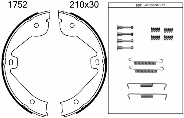 Brake Shoe Set, parking brake (01752K)