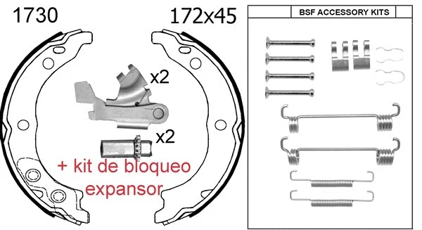 Brake Shoe Set, parking brake (01730KC)