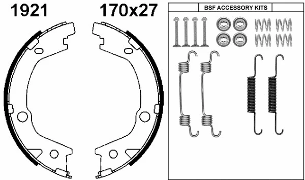 Brake Shoe Set, parking brake (01921K)