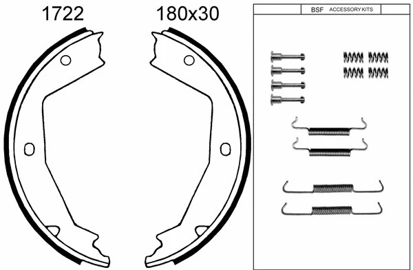 Brake Shoe Set, parking brake (01722K)