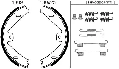 Brake Shoe Set, parking brake (01809K)