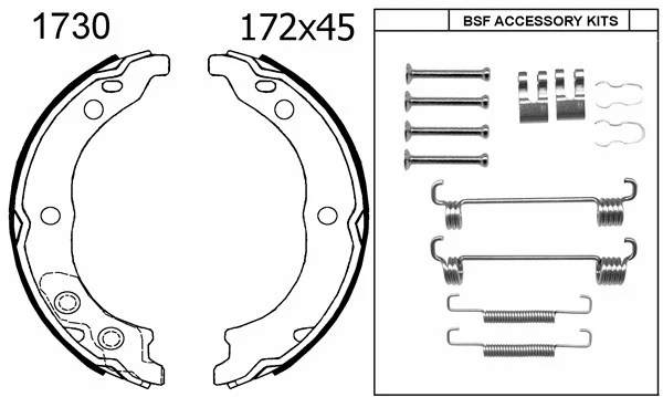 Brake Shoe Set, parking brake (01730K)