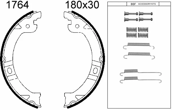 Brake Shoe Set, parking brake (01764K)