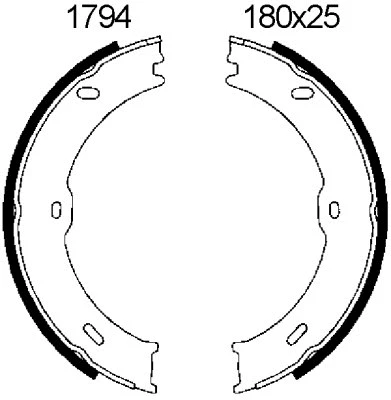 Brake Shoe Set, parking brake (01794)