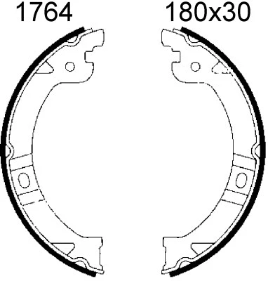 Brake Shoe Set, parking brake (01764)