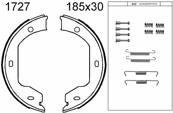 Brake Shoe Set, parking brake (01727K)